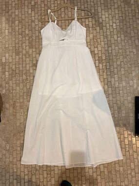Sadie & Sage White Spaghetti Strap Maxi Dress with Front Cutout